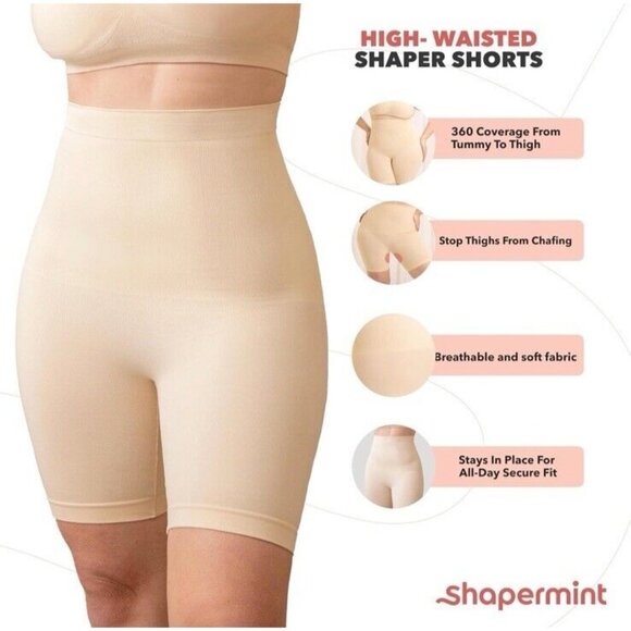 High Waisted Shapewear Nude Plus Size 4XL Tummy Control Shorts Firm for Dress - Picture 2 of 9
